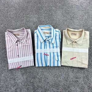 Vintage The Fox Collection Shirt Lot of 3 Mens L JCPenney Striped Button Down